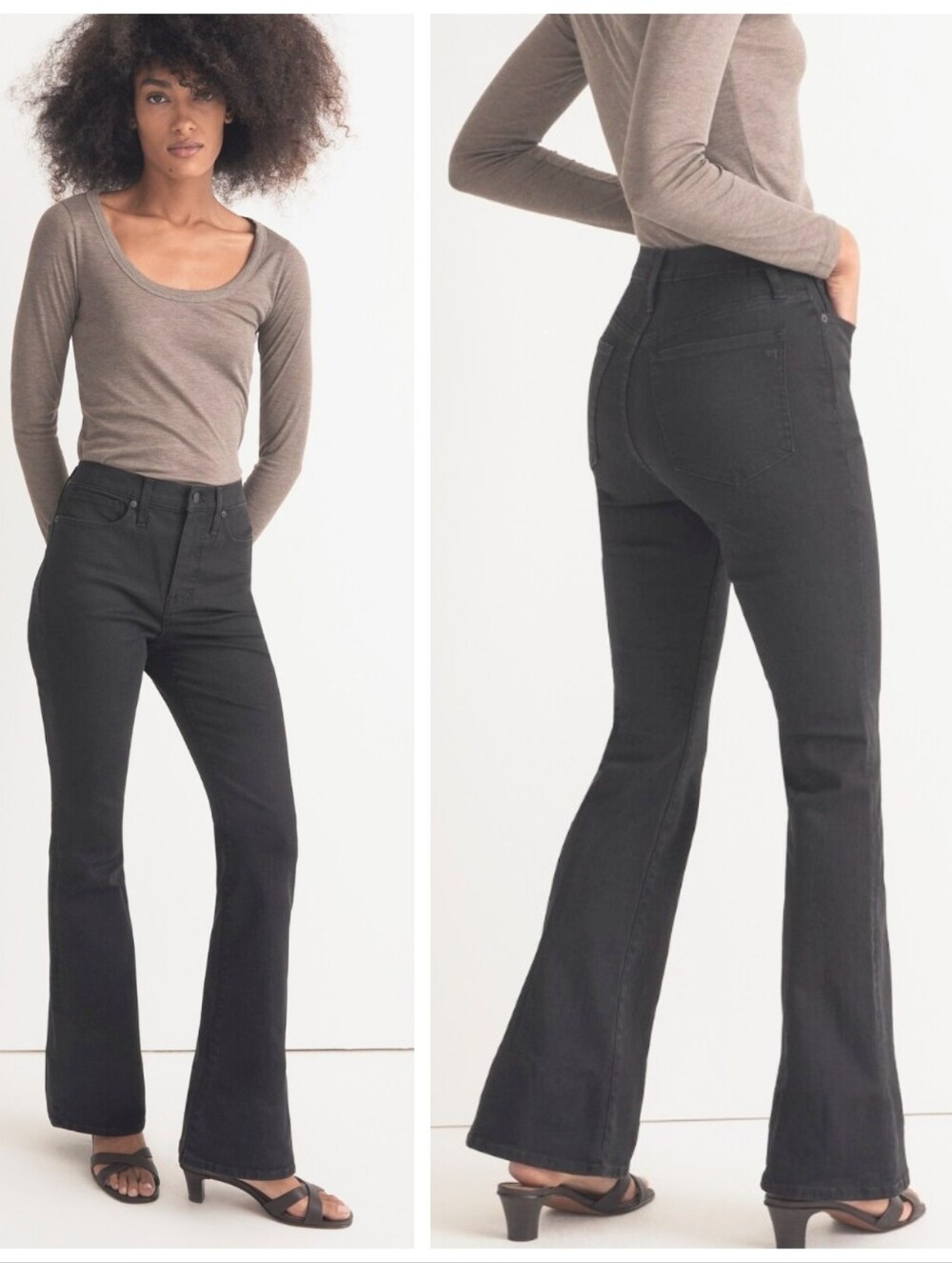Madewell Skinny Flare Jeans Faded Washed Black Women's 31 Retro Stretch Gray